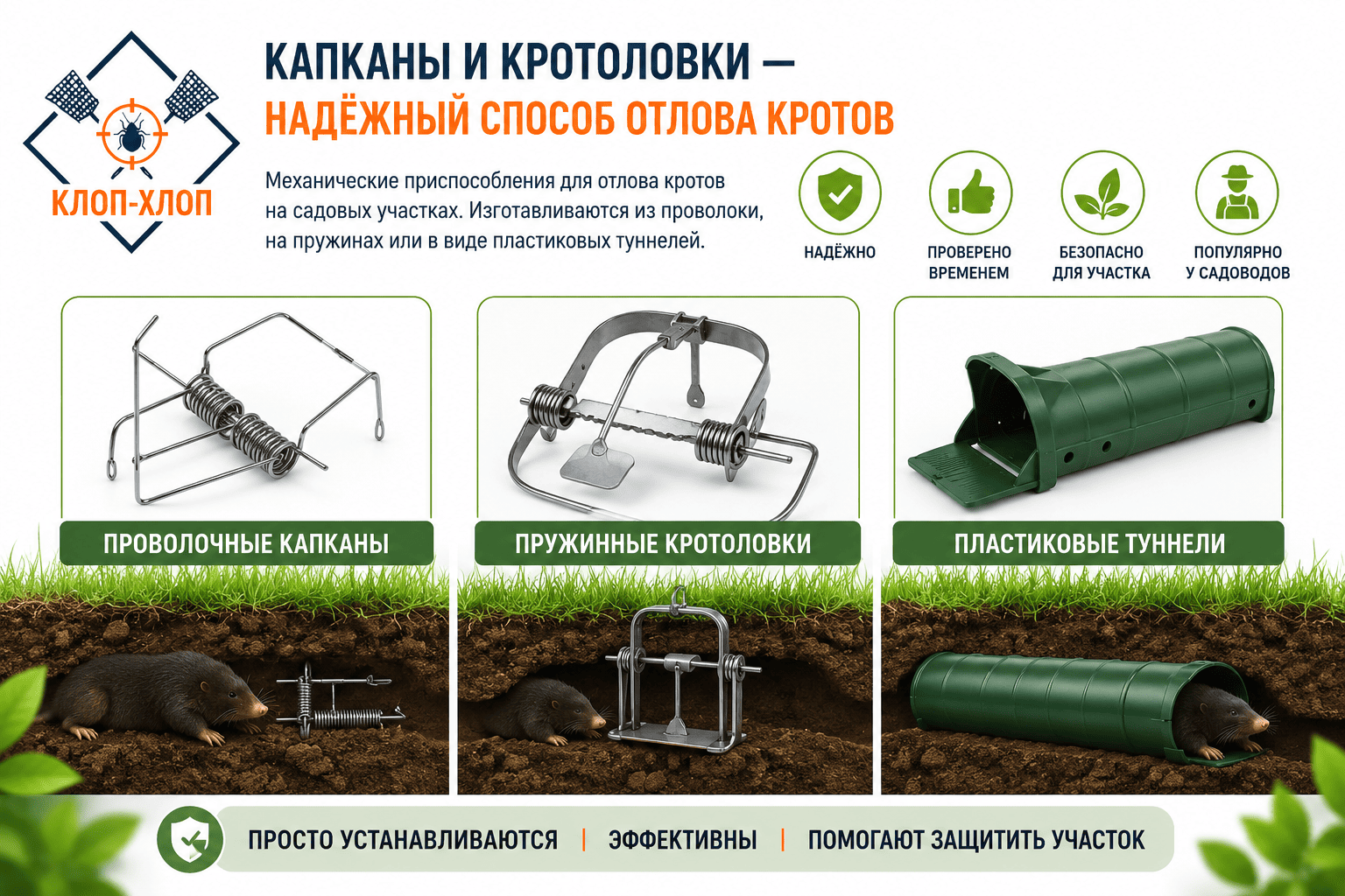 Капканы и кротоловки